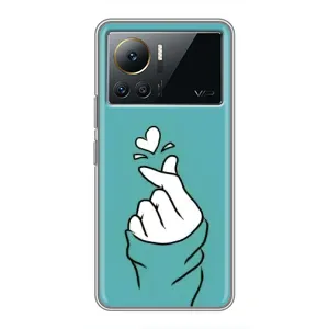 Чехлы (Знак сердечка) на Infinix Note 12 2023 (Сердечко на бирюзовом)