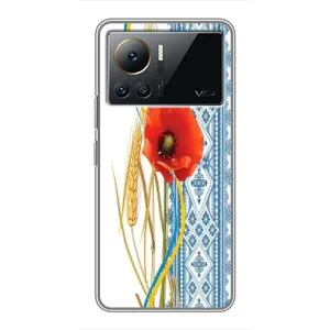 Силиконовый Чехол на Infinix Note 12 2023 с картинкой Вышиванки (Вышиванка с цветком)
