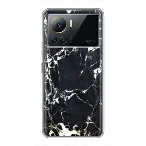 Чехол с текстурой Мрамора на Инфиникс Ноут 12 Pro (4G) (Чёрный мрамор)