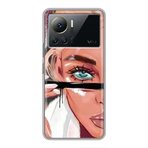 Силіконовый Чохол на Infinix Note 12 Pro (4G) з картинкой Модных девушек (Дівчина та вії)