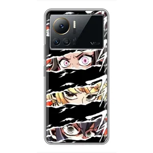 Силіконові чохлі з очіма Anime для Інфінікс Нот 12 про 4 джі (Очі на чорному)