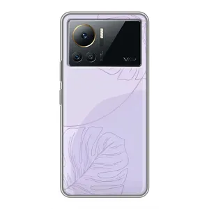 Чехол цветочный дизайн для Infinix Note 12 Pro (4G) (Монстера фиолетовая)