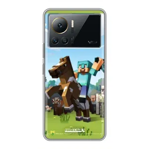 Чехлы для Infinix Note 12 Pro (4G) (Персонажи Майн Крафт) (На коне)