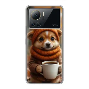 Печатный чехол «Зверята с кофе» для Infinix Note 12 Pro (4G) (Собачка с кофе)