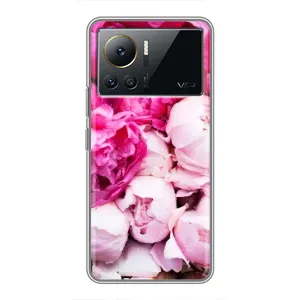 Силиконовый бампер с принтом (цветочки) на Инфиникс Ноут 12 Pro (4G) (Пионы)