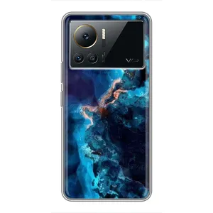 Чехлы с тематикой "Мрамор" на Инфиникс Ноут 12 Pro (4G) (Синий мрамор)