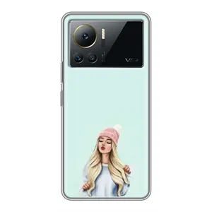 Силіконовый Чохол на Infinix Note 12 Pro (4G) з картинкой Модных девушек (В шапці)