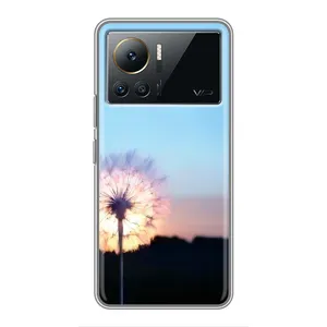 Силиконовый Чехол с одуванчиками на Infinix Note 12 Pro (4G) (Закат с одуванчиком)