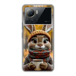 Печатный чехол «Зверята с кофе» для Infinix Note 12 Pro (4G) (Зайчик с кофе)