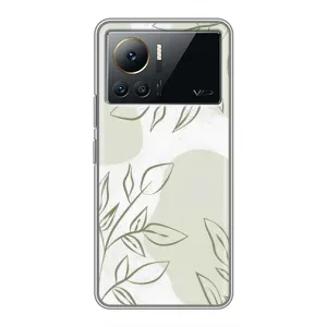Чехол цветочный дизайн для Infinix Note 12 Pro (4G) (Зелёный дизайн)