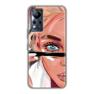 Силіконовый Чохол на Infinix Note 12 з картинкой Модных девушек (Дівчина та вії)