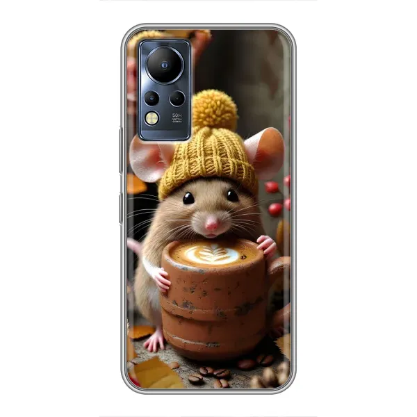 Чехол с рисунком «Мышка с кофе» для Infinix Note 12 Чехол с рисунком «Мышка с кофе» для Infinix Note 12