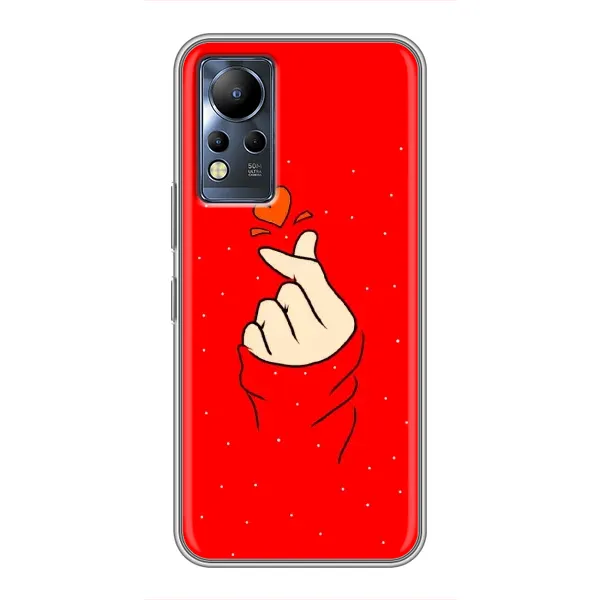 Чехол с рисунком «Сердце на красном» для Infinix Note 12