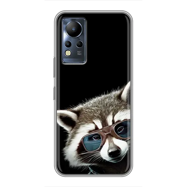 Чехол с рисунком «Стильный Енот» для Infinix Note 12