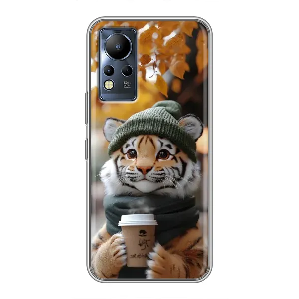Чехол с рисунком «Тигр с кофе» для Infinix Note 12 Чехол с рисунком «Тигр с кофе» для Infinix Note 12