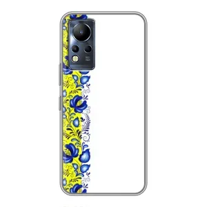 Силиконовый Чехол на Infinix Note 12 с картинкой Вышиванки (Желто-синяя вышиванка)