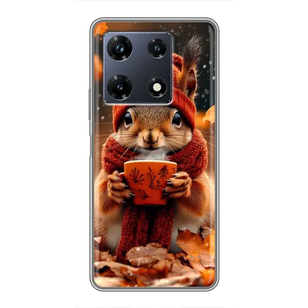 Чехол с рисунком «Белка с кофе» для Infinix Note 30 Pro Чехол с рисунком «Белка с кофе» для Infinix Note 30 Pro
