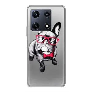 Чехол (ТПУ) Милые собачки для Infinix Note 30 Pro (Бульдог в очках)