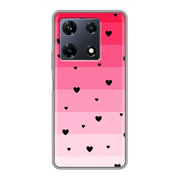 Чохол з малюнком «Чорні сердечка» для Infinix Note 30 Pro Чохол з малюнком «Чорні сердечка» для Infinix Note 30 Pro