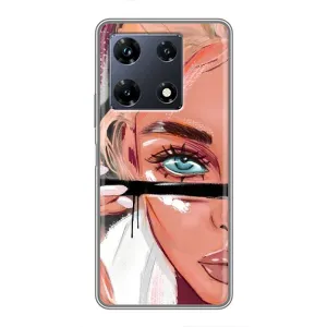 Силіконовый Чохол на Infinix Note 30 Pro з картинкой Модных девушек (Дівчина та вії)