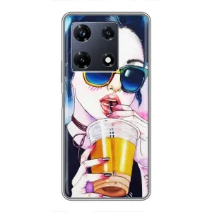 Чохол з картинкою Модні Дівчата Infinix Note 30 Pro (Дівчина з коктейлем)