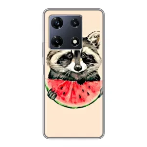 Силиконовый Чехол с Енотами на Infinix Note 30 Pro (Енот)