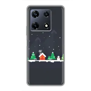 Силіконовий бампер на різдво для Infinix Note 30 Pro (Місто зимове)