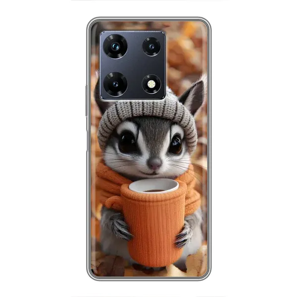 Чехол с рисунком «Грызунчик с кофе» для Infinix Note 30 Pro Чехол с рисунком «Грызунчик с кофе» для Infinix Note 30 Pro