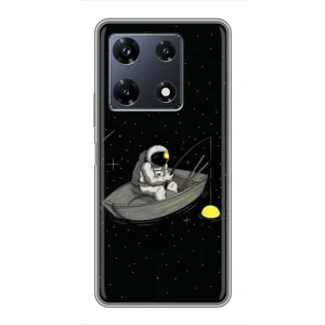 Силиконовый Чехол с принтом "Космонавты" на Infinix Note 30 Pro (Космонавт на рыбалке)