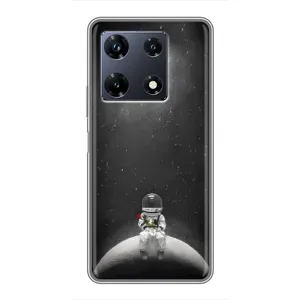 Силиконовый Чехол с принтом "Космонавты" на Infinix Note 30 Pro (Космонавт романтик)