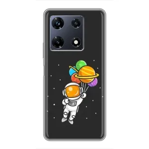 Силиконовый Чехол с принтом "Космонавты" на Infinix Note 30 Pro (Космонавт с шариками)