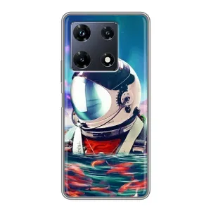 Силиконовый Чехол с принтом "Космонавты" на Infinix Note 30 Pro (Космонавт в воде)