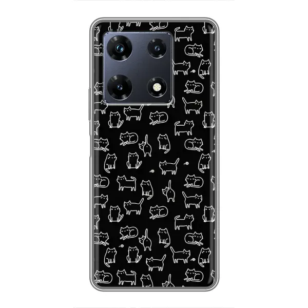 Чехол с рисунком «Котики на черном» для Infinix Note 30 Pro Чехол с рисунком «Котики на черном» для Infinix Note 30 Pro