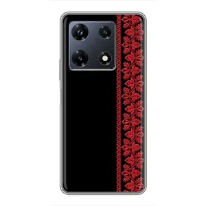 Силиконовый Чехол на Infinix Note 30 Pro (Красная Вышиванка)