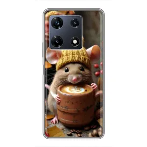 Печатный чехол «Зверята с кофе» для Infinix Note 30 Pro (Мышка с кофе)