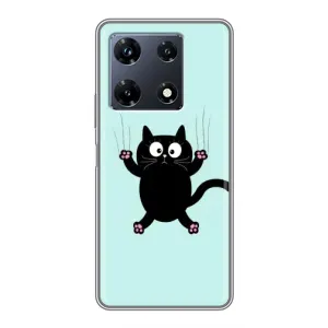 Силиконовый чехол с котиком для Infinix Note 30 Pro (Падающий кот)