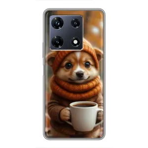 Печатный чехол «Зверята с кофе» для Infinix Note 30 Pro (Собачка с кофе)