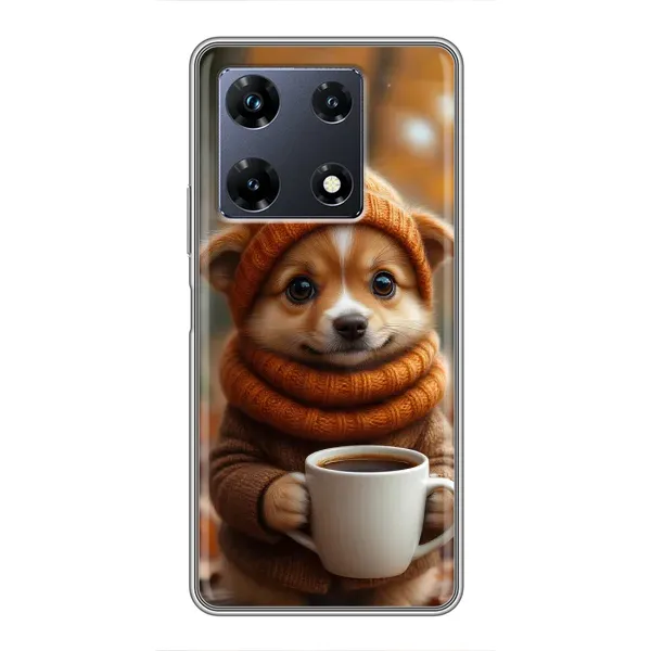 Чехол с рисунком «Собачка с кофе» для Infinix Note 30 Pro Чехол с рисунком «Собачка с кофе» для Infinix Note 30 Pro