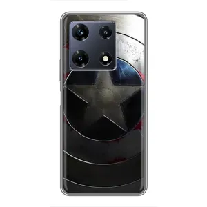 Чехол с Щитом Капитана Америки на Infinix Note 30 Pro (Ретро Щит Капитана)