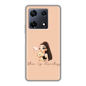 Силіконовый Чохол на Infinix Note 30 Pro з картинкой Модных девушек (З собакою)