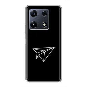 Чехол с картинками на черном фоне для Infinix Note 30 Pro (Самолетик)