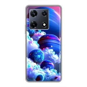 Чехлы КОСМОС для Infinix Note 30 Pro (Синие планеты)
