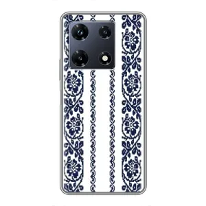 Силиконовый Чехол на Infinix Note 30 Pro с картинкой Вышиванки (Синяя вышиванка)