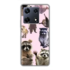 Силиконовый Чехол с Енотами на Infinix Note 30 Pro (Смешные Еноты)
