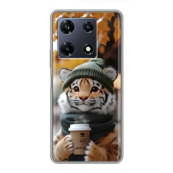 Чехол с рисунком «Тигр с кофе» для Infinix Note 30 Pro Чехол с рисунком «Тигр с кофе» для Infinix Note 30 Pro