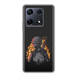 Чохол з картинкою "Герой Pubg" на Infinix Note 30 Pro (В полум'ї)