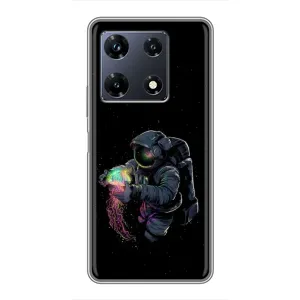 Силиконовый Чехол с принтом "Космонавты" на Infinix Note 30 Pro (В руках земля)