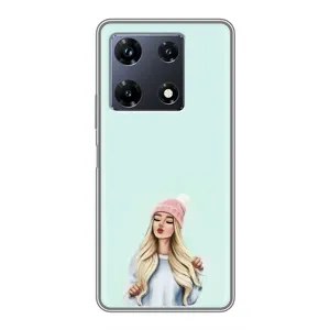 Силіконовый Чохол на Infinix Note 30 Pro з картинкой Модных девушек (В шапці)