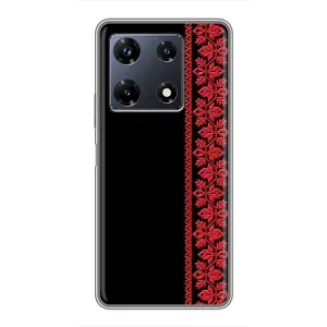 Силиконовый Чехол на Infinix Note 30 Pro с картинкой Вышиванки (Вышиванка на черном)