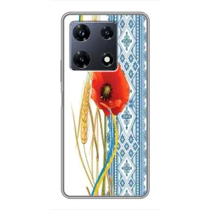 Силиконовый Чехол на Infinix Note 30 Pro с картинкой Вышиванки (Вышиванка с цветком)